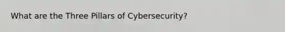 What are the Three Pillars of Cybersecurity?