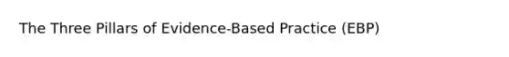 The Three Pillars of Evidence-Based Practice (EBP)