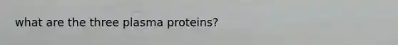 what are the three plasma proteins?