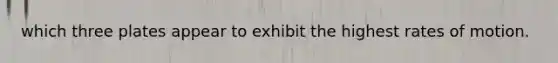 which three plates appear to exhibit the highest rates of motion.