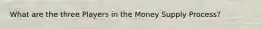 What are the three Players in the Money Supply Process?