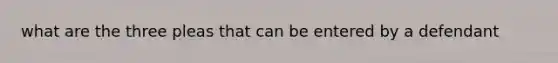what are the three pleas that can be entered by a defendant