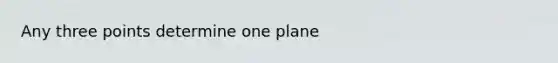 Any three points determine one plane