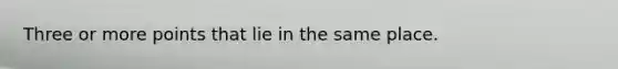 Three or more points that lie in the same place.