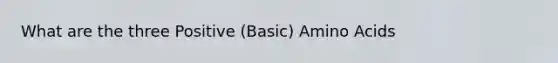 What are the three Positive (Basic) Amino Acids