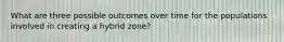 What are three possible outcomes over time for the populations involved in creating a hybrid zone?