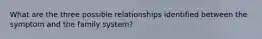 What are the three possible relationships identified between the symptom and the family system?