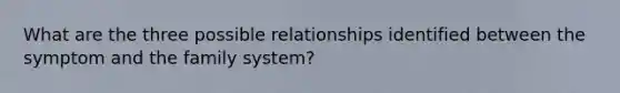 What are the three possible relationships identified between the symptom and the family system?