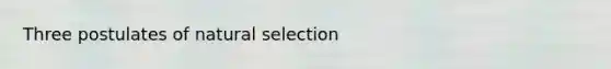 Three postulates of natural selection