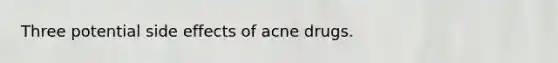 Three potential side effects of acne drugs.