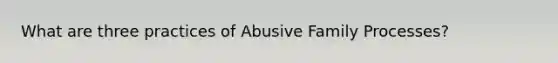 What are three practices of Abusive Family Processes?