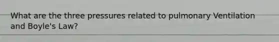 What are the three pressures related to pulmonary Ventilation and <a href='https://www.questionai.com/knowledge/kdvBalZ1bx-boyles-law' class='anchor-knowledge'>boyle's law</a>?