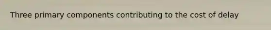 Three primary components contributing to the cost of delay