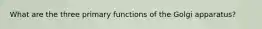 What are the three primary functions of the Golgi apparatus?
