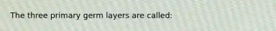 The three primary germ layers are called: