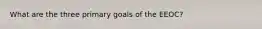 What are the three primary goals of the EEOC?