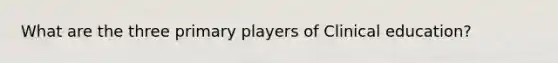 What are the three primary players of Clinical education?