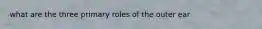 what are the three primary roles of the outer ear