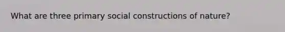 What are three primary social constructions of nature?