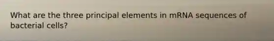 What are the three principal elements in mRNA sequences of bacterial cells?