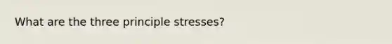 What are the three principle stresses?