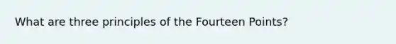 What are three principles of the Fourteen Points?