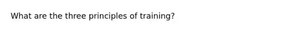 What are the three principles of training?