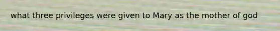 what three privileges were given to Mary as the mother of god