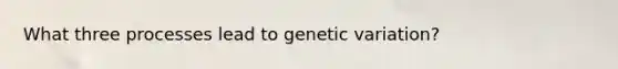 What three processes lead to genetic variation?