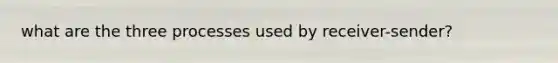 what are the three processes used by receiver-sender?