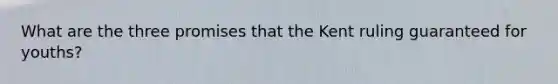 What are the three promises that the Kent ruling guaranteed for youths?