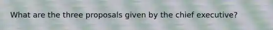 What are the three proposals given by the chief executive?