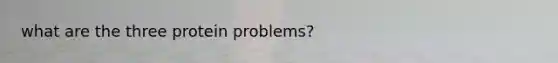 what are the three protein problems?