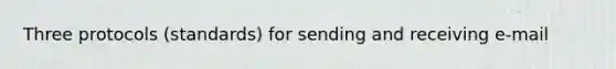 Three protocols (standards) for sending and receiving e-mail