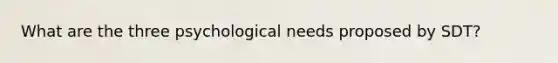 What are the three psychological needs proposed by SDT?