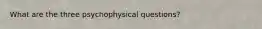 What are the three psychophysical questions?