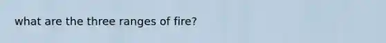 what are the three ranges of fire?