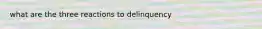 what are the three reactions to delinquency