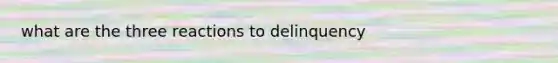 what are the three reactions to delinquency