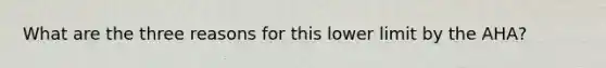 What are the three reasons for this lower limit by the AHA?