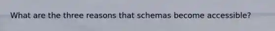 What are the three reasons that schemas become accessible?