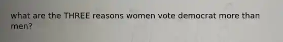 what are the THREE reasons women vote democrat more than men?