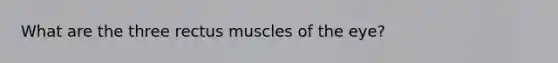 What are the three rectus muscles of the eye?