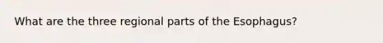 What are the three regional parts of the Esophagus?