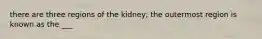 there are three regions of the kidney; the outermost region is known as the ___