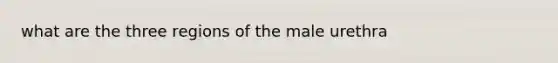 what are the three regions of the male urethra