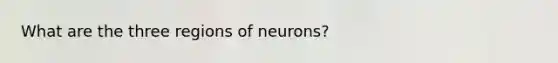 What are the three regions of neurons?