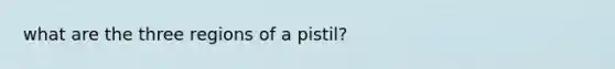 what are the three regions of a pistil?