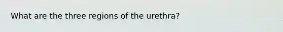 What are the three regions of the urethra?