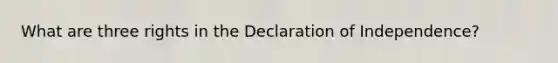 What are three rights in the Declaration of Independence?